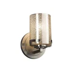 Justice Brushed Nickel Fusion Led Bathroom Sconce With Mercury Artisan Glass New. Fixed Price $171.62.