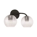 Capital Lighting Dolan Vanity, Black/clear Ribbed 149921MB-544. Fixed Price $168.00.