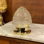 Glass Acorn Globe Ceiling Wall Sconce Light Fixture W/ Brass Gold Finish Base. Fixed Price $26.00.