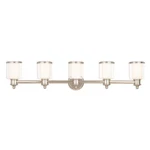 Livex Middlebush Light Bath Vanity, Nickel/clear/opal 40215-35. Fixed Price $717.96.