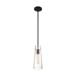 Nuvo Lighting Alondra 1 Mini Pendant, Clear Glass, Black 60-6880. Fixed Price $128.00.