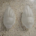 Two Antique Frosted Glass Art Deco Mid West Devon Chandelier Sconce Slip Shades. Fixed Price $79.99.