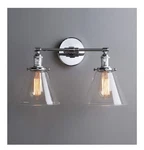 Phansthy 2-LIGHT Wall Sconce Industrial Dual-light With Chrome. Fixed Price $79.00.