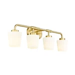 Bathroom Fixtures Over Mirror, 4-LIGHT Brushed Gold Vanity Lighting Fix.... Fixed Price $143.80.