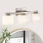Edvivi Bathroom Fixtures, 3-LIGHT Modern Brushed Nickel Vanity Ov.... Fixed Price $98.77.