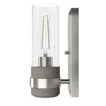 Hunter River Mill 1-LIGHT Brushed Nickel Wall Sconce Clear Seeded Glass Shade. Fixed Price $17.99.
