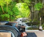 3D Green Forest Creek ZHUA1422 Wallpaper Murals Removable Self-adhesive Ann. Fixed Price $28.42.