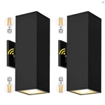 Mzliti Outdoor Light Fixture Dusk To Dawn 2 Pack, Matte Black Modern Porch. Fixed Price $40.00.