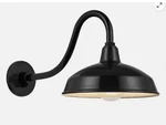 Read! Hampton Bay Easton 14 In. 1-LIGHT Black Barn Hardwired Outdoor Wall. Fixed Price $62.99.