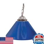 Trademark Global Gameroom Blue Single Shade Lamp 14 Silver. Fixed Price $63.70.