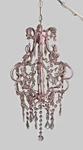 Pink Beaded & Crystal One-light Chandelier-maple Leaf Prisms Swags-nib-plug-in. Fixed Price $49.99.