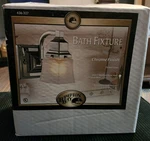 Hampton Bay Bath Fixture Chrome Finish 436 327 Etched Glass New Open Box.. Fixed Price $10.00.