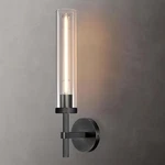 Zhtiechui Black Wall Sconce Glass Tube Solid Copper Base Vanity Light New 1 Pack. Fixed Price $99.00.