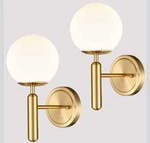 Uplantin 2 Pack Globe Ball Wall Sconce Modern Antique Vanity Lamp Lighting Gold. Fixed Price $70.86.