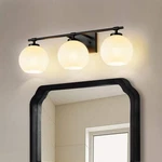 Yansun 25IN 3-LIGHT Black Vanity Globe Glass Shades Dimmable Led. Fixed Price $75.12.