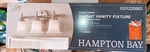 Hampton Bay Olgelthorpe 22IN 3-LIGHT Brushed Nickel Vanity Fixture. Fixed Price $52.00.