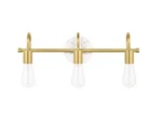 Hampton Bay Hensley 21" 3-LIGHT Gold & Faux Marble Bathroom Vanity Fixture. Fixed Price $27.00.
