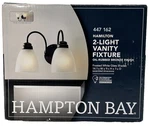 Hampton Bay Hamilton 2-LIGHT Oil Rubbed Bronze Vanity With Frosted Glass. Fixed Price $29.99.