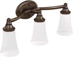 Moen YB2863ORB Eva 3-LIGHT Dual-mount Bathroom Vanity Fixture W/ Frosted Glass. Fixed Price $145.00.