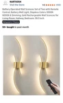 Kartoosh Battery Operated Led Wall Sconces Set Of 2 Gold 39.3IN Remote Dimmable. Fixed Price $60.00.