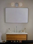 West Elm Staggered Milk Glass Polished Chrome 2-LIGHT Sconce Indoor 17" Mcm Desn. Fixed Price $49.99.