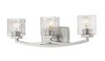 Z-lite Zaid 3 Light 24" Wide Vanity Clear Chisel Glass Shades Brushed Nickel. Fixed Price $179.99.