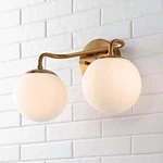 Jonathan Louis Parisian 15 In. Brass Gold Led Vanity Light With Frosted Glass. Fixed Price $39.88.