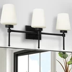 Yhtlaeh Bathroom Vanity Fixture Brushed Black Mirror Lamp 3-LIGHTS. Fixed Price $82.99.