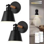 Bimean Black Battery Wall Sconce Set Of 2, Wireless, Dimmable, Remote Control. Fixed Price $60.18.