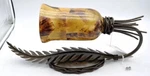 Kalco Sconce Wall Lighting Leaf Iron Vase Naples Shade Tortoise Lamp. Fixed Price $75.00.