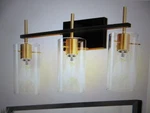 Yansun 20 In. 3-LIGHT Bathroom Fixture, Black And Gold Metal Vanity. Fixed Price $47.45.