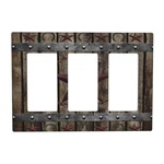 Western Texas Star Horseshoes Vintage Wooden Board 3 Gang Rocker Light Switch.... Fixed Price $25.87.