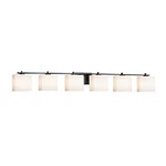 Justice Design Fusion Era 6-LT Bath, Rect/opal/bk E26 FSN-8446-55-OPAL-MBLK. Fixed Price $536.00.