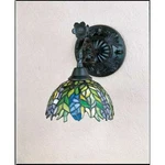 Meyda Lighting 8"W Tiffany Honey Locust Wall Sconce, Lt Blue Pr Green - 27387. Fixed Price $331.20.