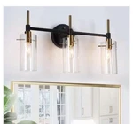 Zevni 19.5 In. 3-LIGHT Modern Brass Vanity Light, Black Industrial Wall Sconce. Fixed Price $93.10.