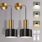 Verron Set Of 2 Battery Operated Wall Sconces Wireless Remote Control Black. Fixed Price $97.68.