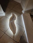 Premium Feather Wall Decor Lighting: Large Luxury Led Dimmable Sconce Lights 35". Fixed Price $100.00.