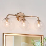 Durent Lighting Gold Bathroom Fixture, 3 Vanity Lights -. Fixed Price $62.49.