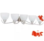 Volume Lighting 5-LIGHT Brushed Nickel Bath And Vanity LIGHT,1 Missing. Fixed Price $79.00.