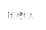 Home Decorators Evelyn 37.5IN 4-LIGHT Brushed Nickel Vanity Clear Glass. Fixed Price $70.00.
