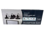 Hampton Bay Elmcroft 29" 3-LIGHT Matte Black Vanity W/ 4-PCS Accessory Kit. Fixed Price $44.99.