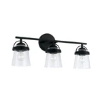 Capital Lighting Madison Vanity, Matte Black/clear Seeded 147031MB-534. Fixed Price $228.00.