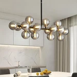 Chandelier 16 Lights Mid Century Modern Linear Sputnik Glass Globe Crossio Black. Fixed Price $299.99.