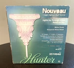 Art Nouveau Lighted Shelf Sconce By Hunter White 12"X11" Unused Elec. Wire Ext.. Fixed Price $22.49.