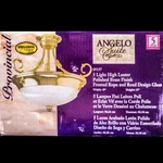 Polished Brass & Frosted Glass Ceiling By Angelo Lighting; Bulbs; 19X15. Fixed Price $29.99.
