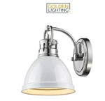 Golden Lighting 3602-BA1 Duncan 9" Tall Bathroom Sconce Chrome / Matte White. Fixed Price $49.99.