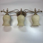 Transglobe 6583PA Light Vanity Fixture Bronze Swirl Glass Wall Sconce- Open Bx. Fixed Price $59.95.
