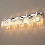 Fdpby Vanity 5-LIGHTS Chrome Straight Crystal Bathroom Wall. Fixed Price $144.00.