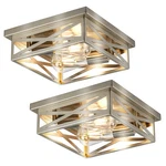 Eidonta Farmhouse 2-LIGHT Semi Flush Mount Ceiling Fixture, Modern Meta.... Fixed Price $95.05.