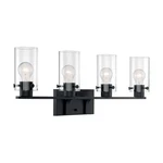 Nuvo Lighting Sommerset Vanity, Clear Glass, Matte Black 60-7274. Fixed Price $284.99.